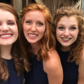 3 redhead bridesmaides